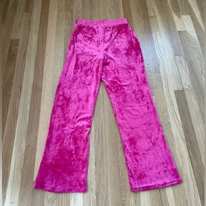 Pink velour pants